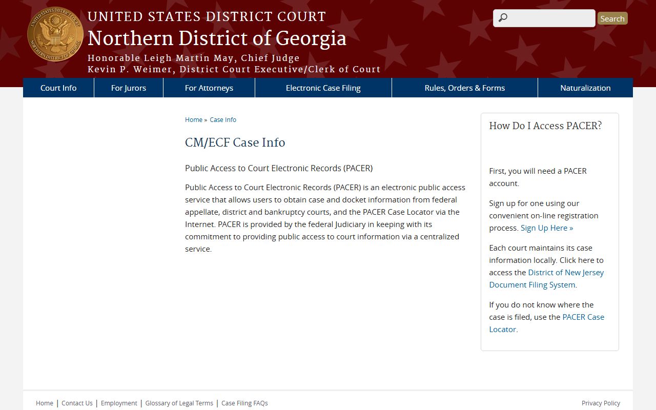 Gwinnett County court dockets Northern District CM ECF case information