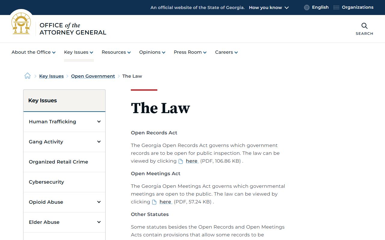 Gwinnett County court records Georgia open government law page