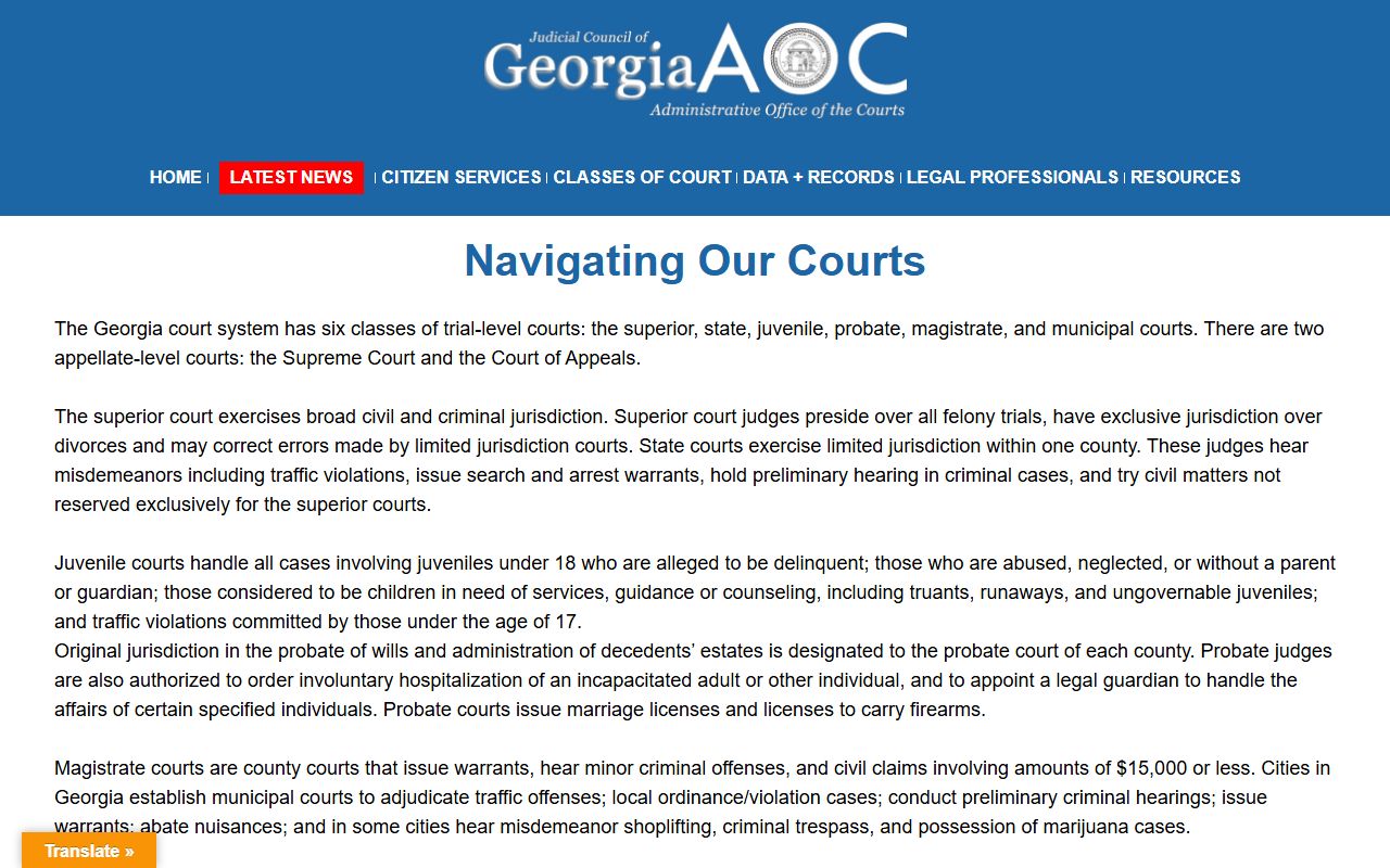 Gwinnett County court records Georgia court structure guide