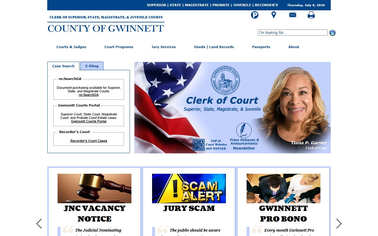 Gwinnett County court records Gwinnett Courts homepage