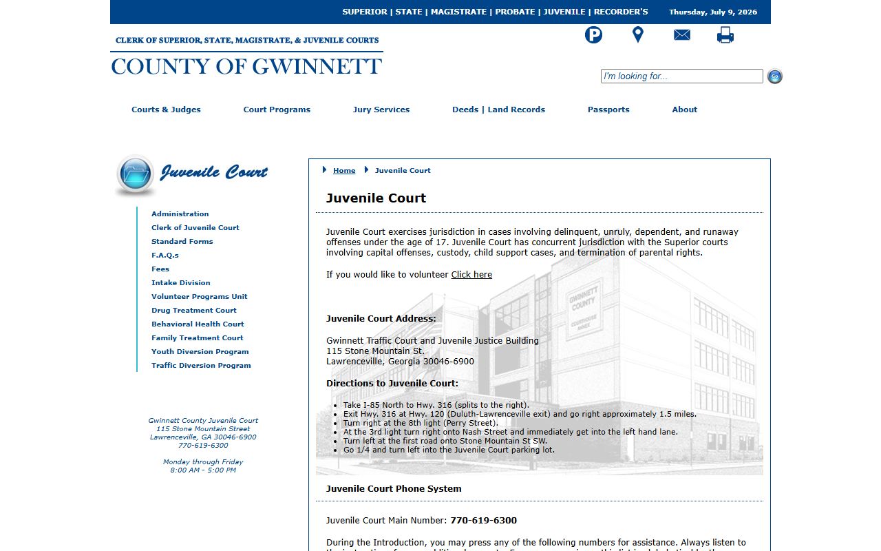 Gwinnett County probate records and Juvenile Court minor record boundary